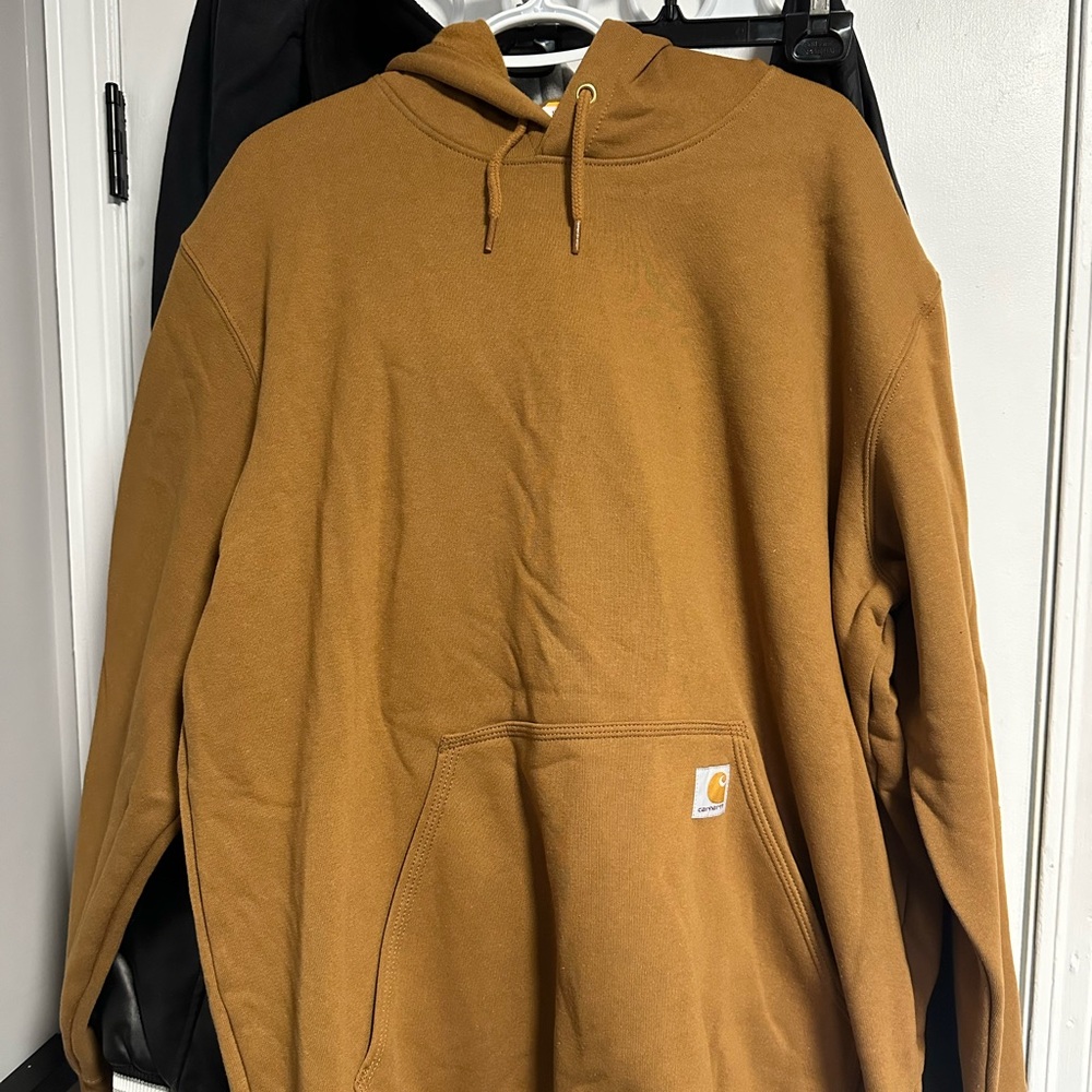 Carhartt Brown Sweatshirt with Stand-Up Collar and Ribbed Cuffs